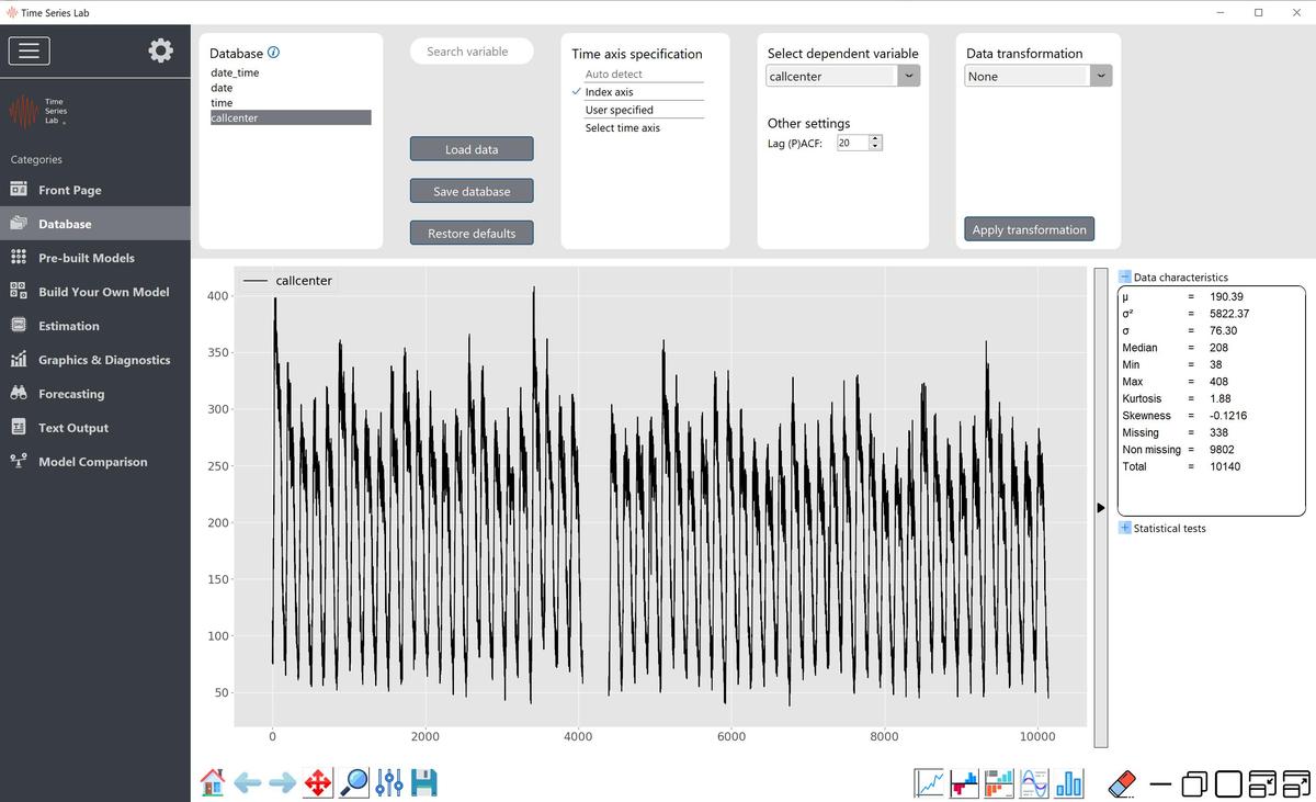 Data inspection and preparation page