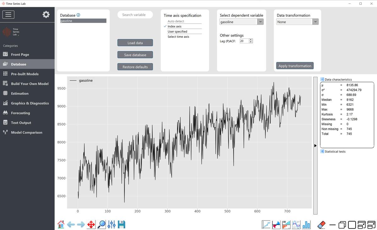 Data inspection and preparation page