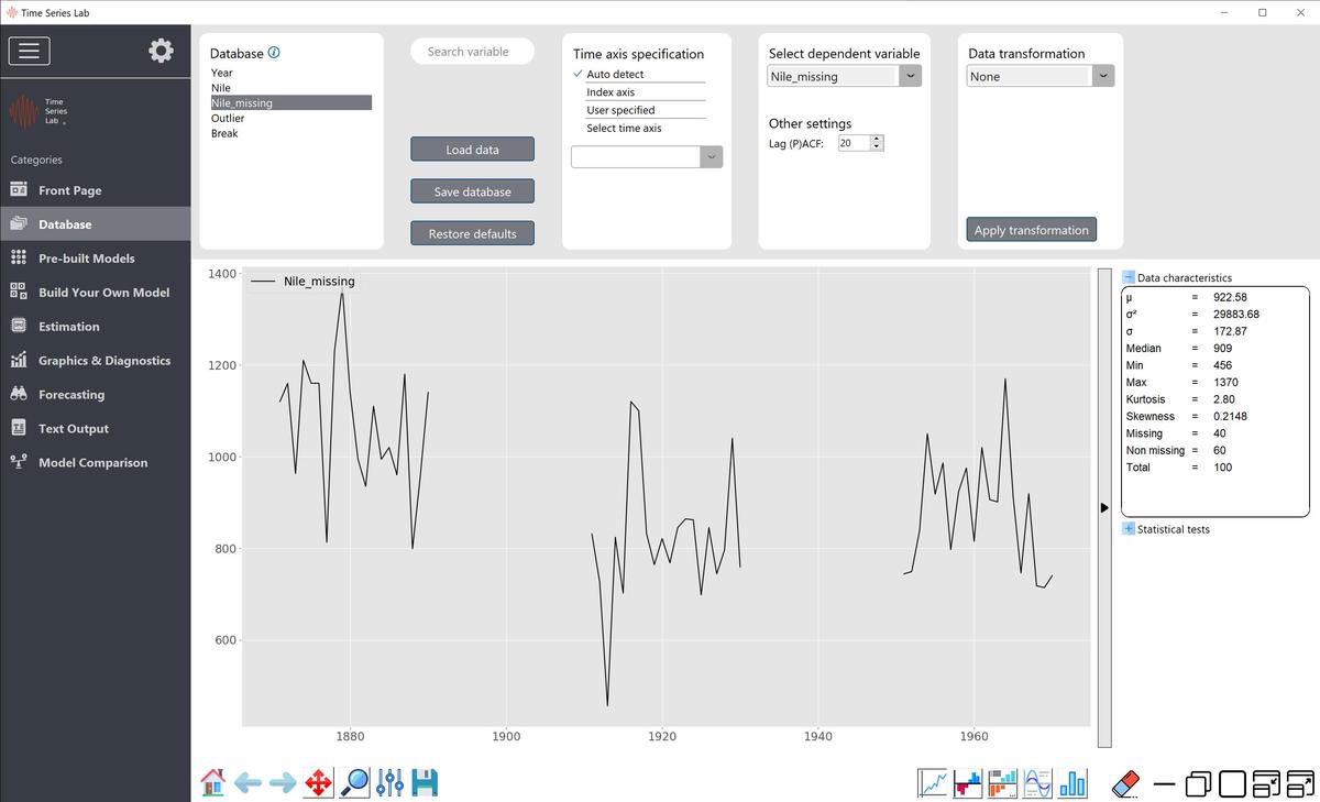 Data inspection and preparation page